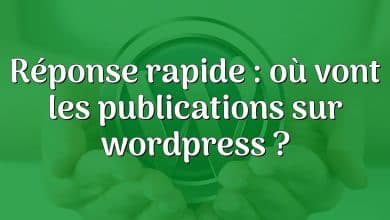 Réponse rapide : où vont les publications sur wordpress ?